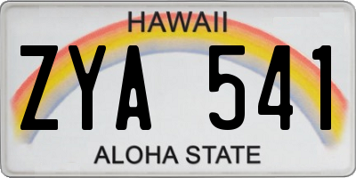 HI license plate ZYA541