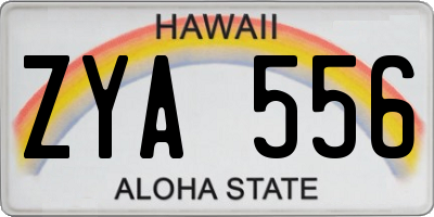 HI license plate ZYA556