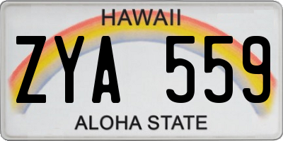 HI license plate ZYA559