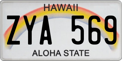 HI license plate ZYA569