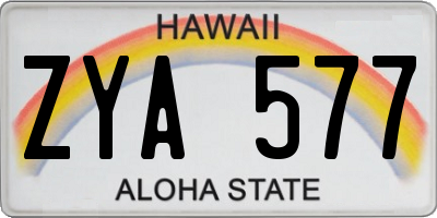 HI license plate ZYA577