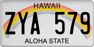 HI license plate ZYA579
