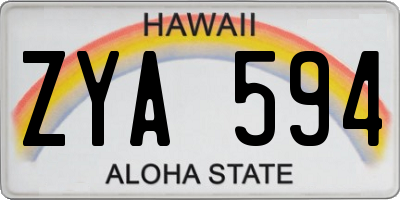 HI license plate ZYA594