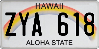 HI license plate ZYA618