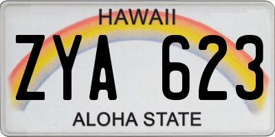 HI license plate ZYA623