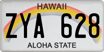 HI license plate ZYA628