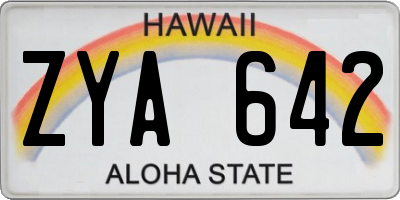 HI license plate ZYA642