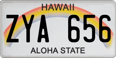 HI license plate ZYA656
