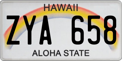 HI license plate ZYA658