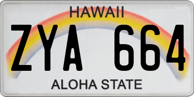 HI license plate ZYA664