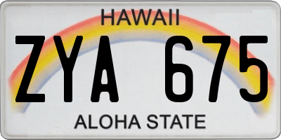 HI license plate ZYA675