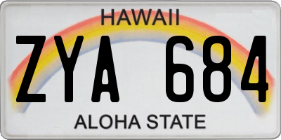 HI license plate ZYA684