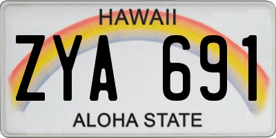 HI license plate ZYA691