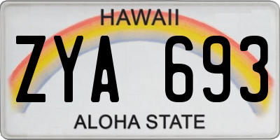 HI license plate ZYA693