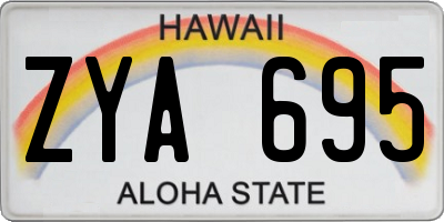 HI license plate ZYA695
