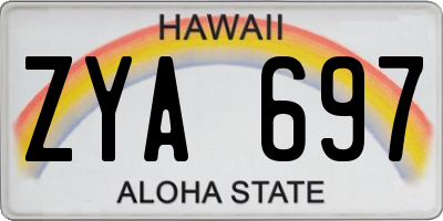 HI license plate ZYA697