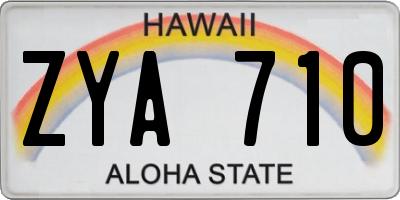 HI license plate ZYA710