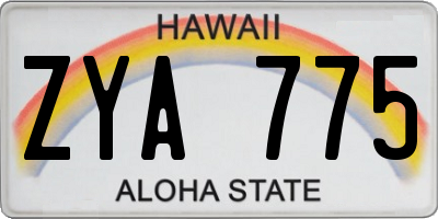 HI license plate ZYA775