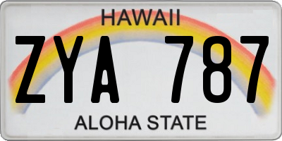 HI license plate ZYA787