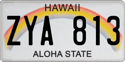 HI license plate ZYA813