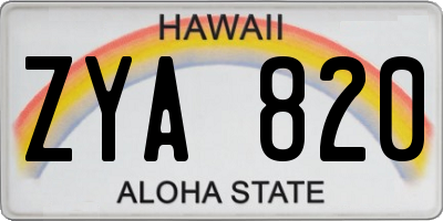 HI license plate ZYA820