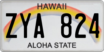 HI license plate ZYA824