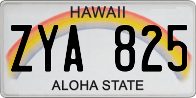 HI license plate ZYA825