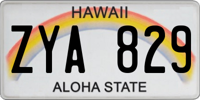 HI license plate ZYA829
