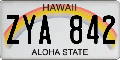 HI license plate ZYA842