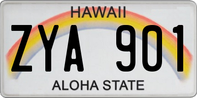 HI license plate ZYA901