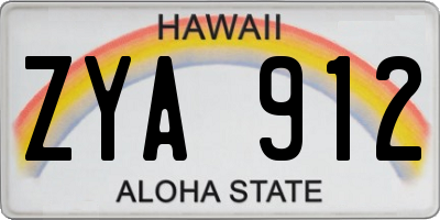 HI license plate ZYA912