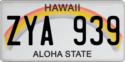 HI license plate ZYA939