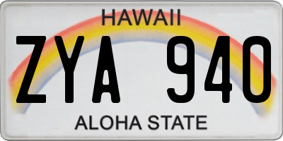 HI license plate ZYA940
