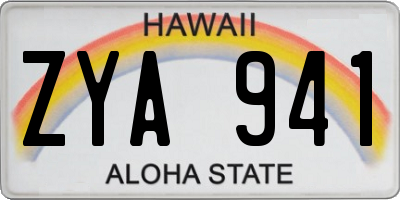 HI license plate ZYA941