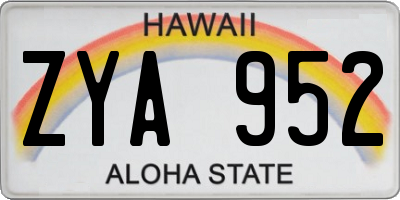 HI license plate ZYA952