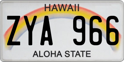 HI license plate ZYA966