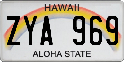 HI license plate ZYA969