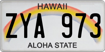 HI license plate ZYA973