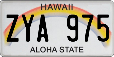 HI license plate ZYA975