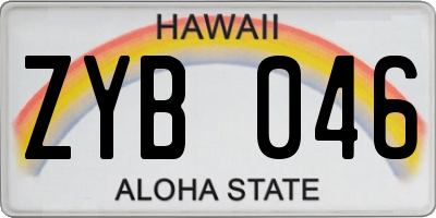 HI license plate ZYB046