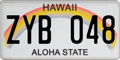 HI license plate ZYB048