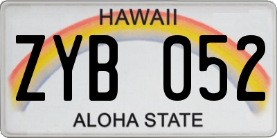 HI license plate ZYB052