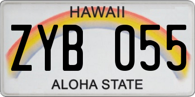 HI license plate ZYB055