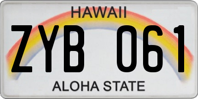 HI license plate ZYB061