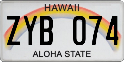 HI license plate ZYB074