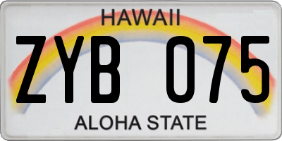 HI license plate ZYB075