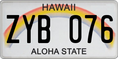 HI license plate ZYB076