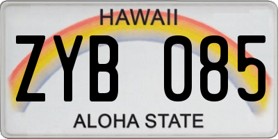 HI license plate ZYB085