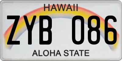 HI license plate ZYB086