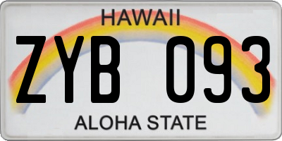 HI license plate ZYB093